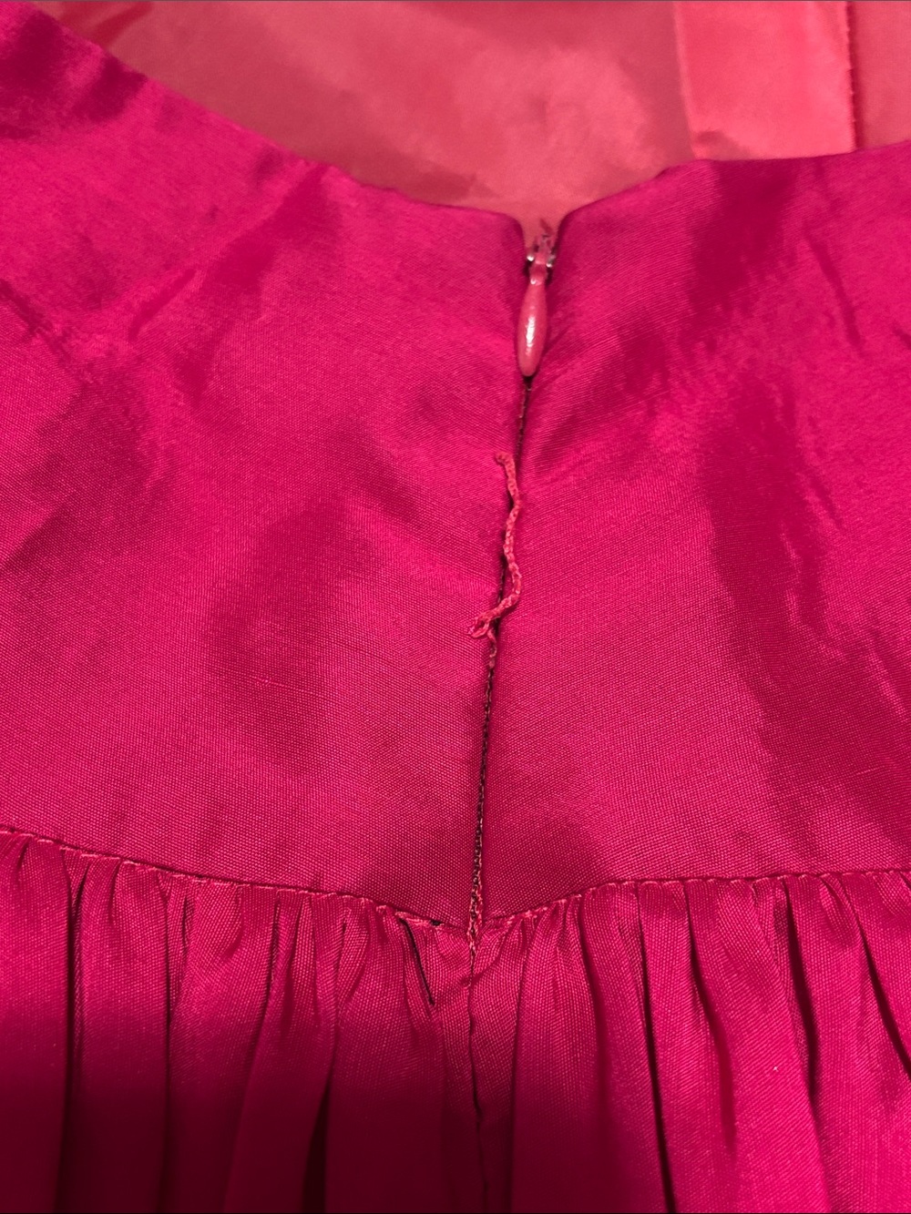 Transitions Vintage Silk Midi Dirndl Skirt EUC Fuchsia. Size 10 - Picture 8 of 9